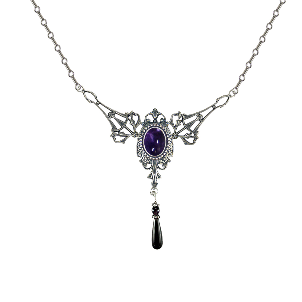 Sterling Silver Victorian Necklace With Iolite